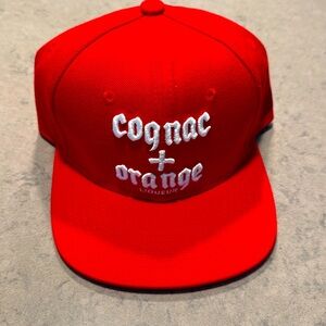 Grand Marnier |Cognac + orange| Red Embroidered One Size SnapBack Baseball Hat
